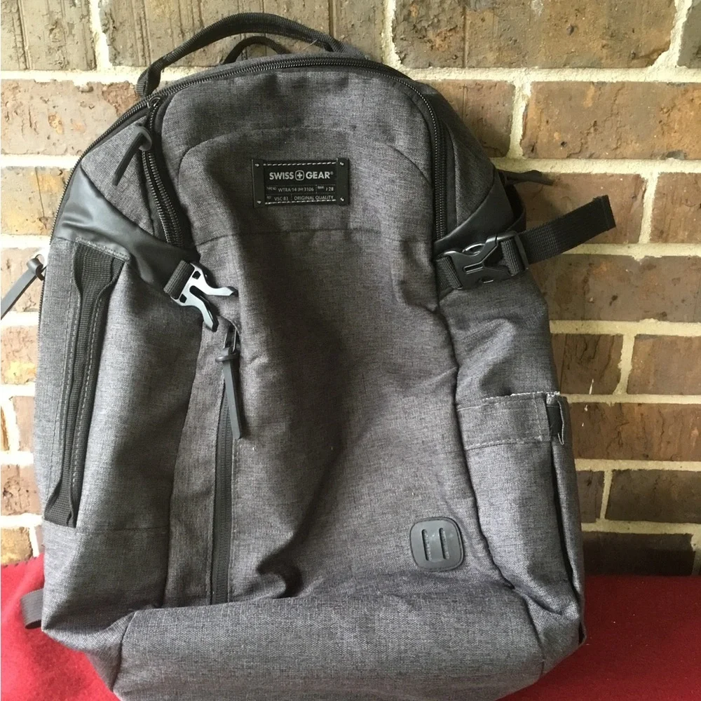 SwissGear Gray Heather Laptop Backpack with Black Accents